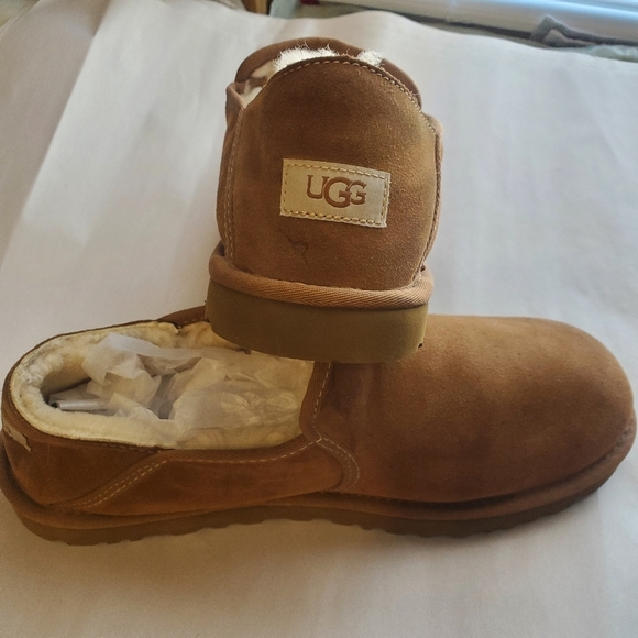 UGG KENTON MENS SZ 13. SLIP ON CHESTNUT SUEDE SHERLING WOOL - Picture 1 of 10